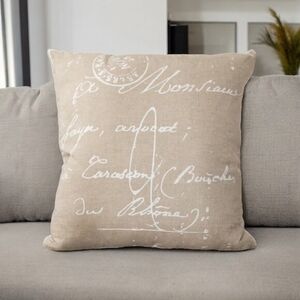 Surya Montpellier 22x22 Cotton Pillow Cover Camel Tan White Woven India NWT